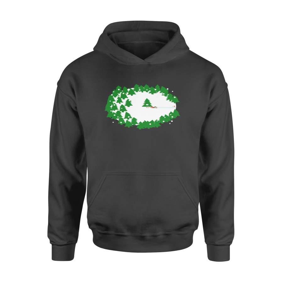 Christmas Gift Idea Pine Forest Pulls The Loggers On The Background Snow – Standard Hoodie