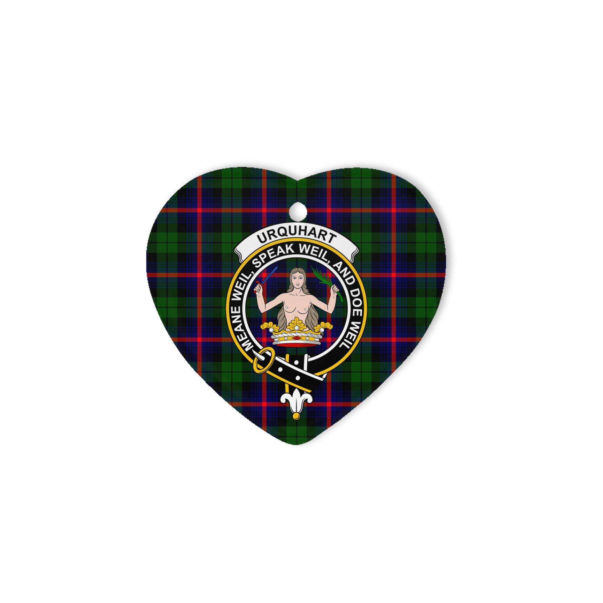 Urquhart Scottish Clan Plaid Ornament Gift. Christmas Tree Ornament Urquhart Clan Tartan Ornament Great Christmas Ornaments Gift Heart Ornament