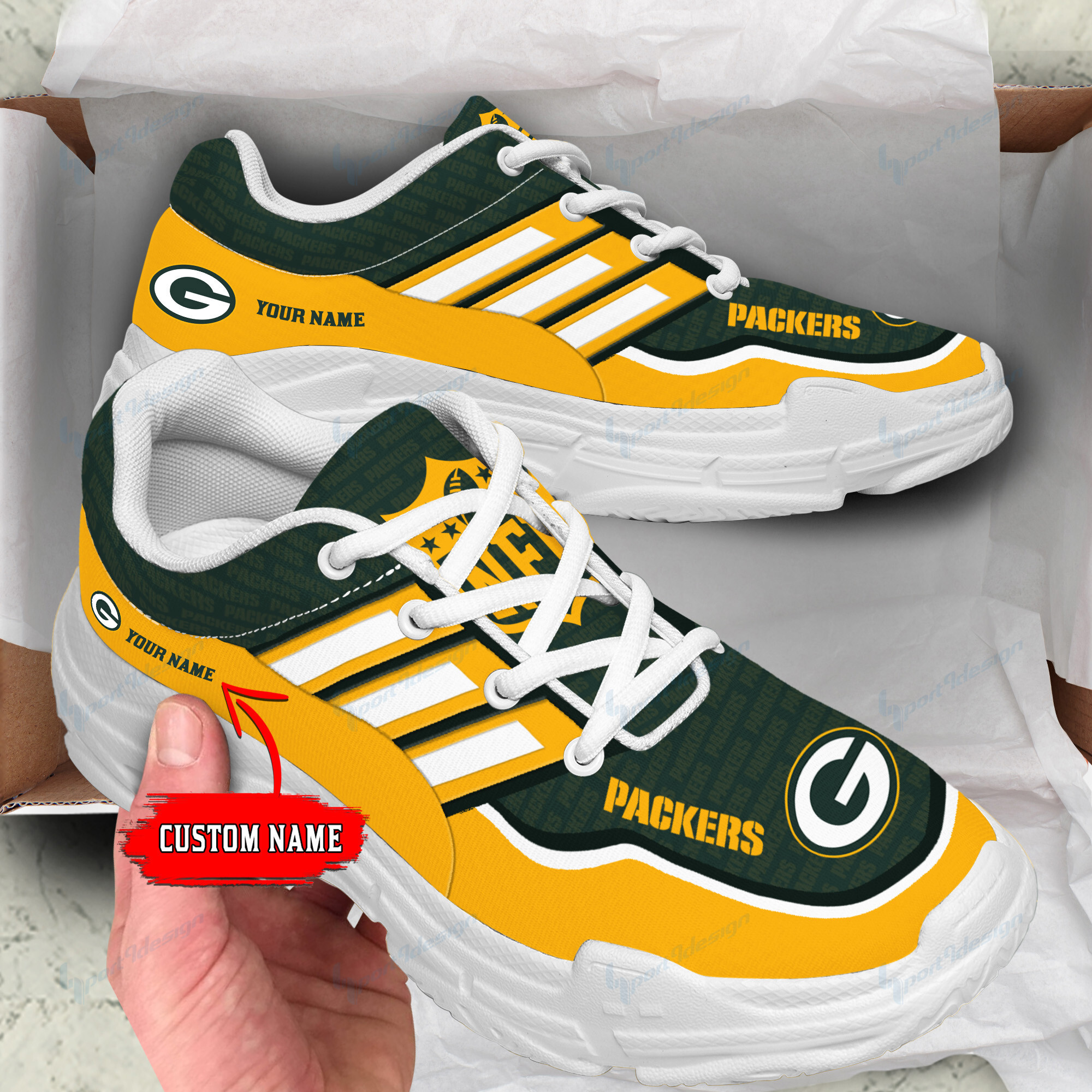 Green Bay Packers Personalized Chunky Sneakers 05