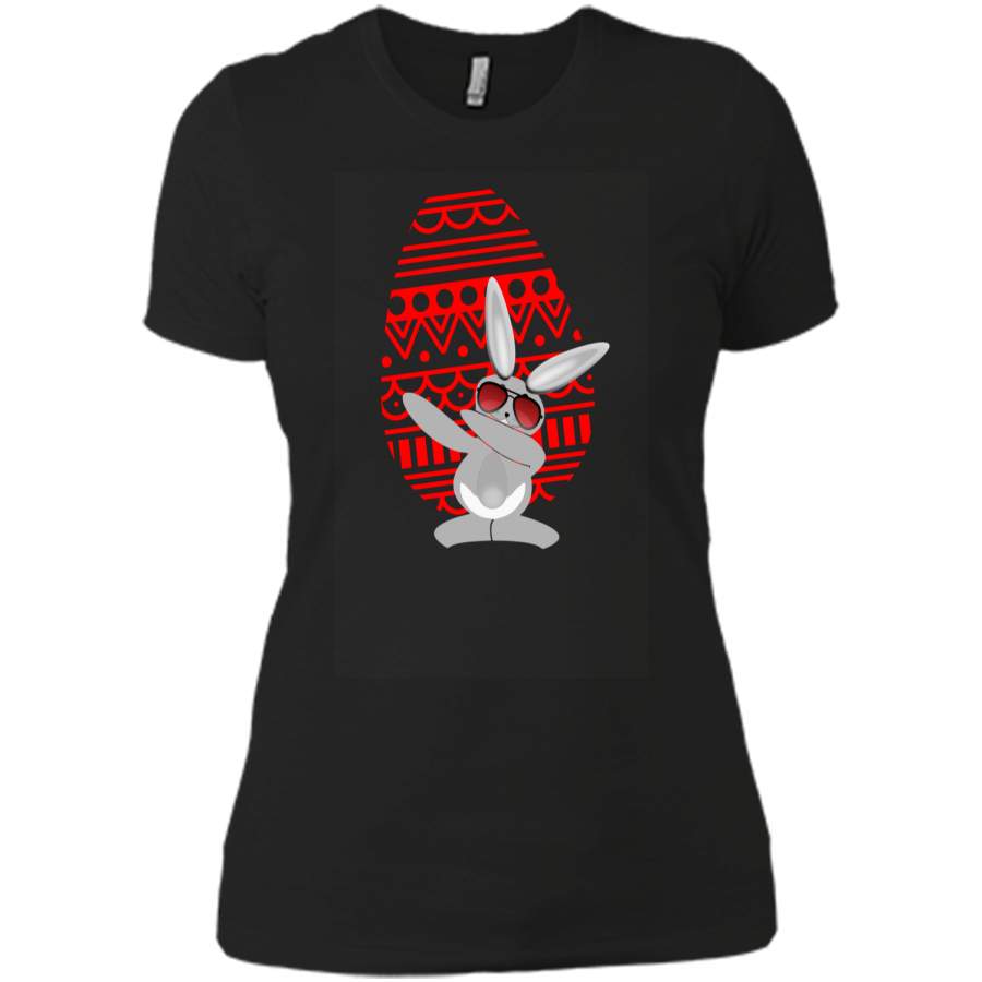 Dabbing Hip Hop Bunny Easter Egg Shirt Dab Rabbit Dance Next Level Ladies Boyfriend Tee