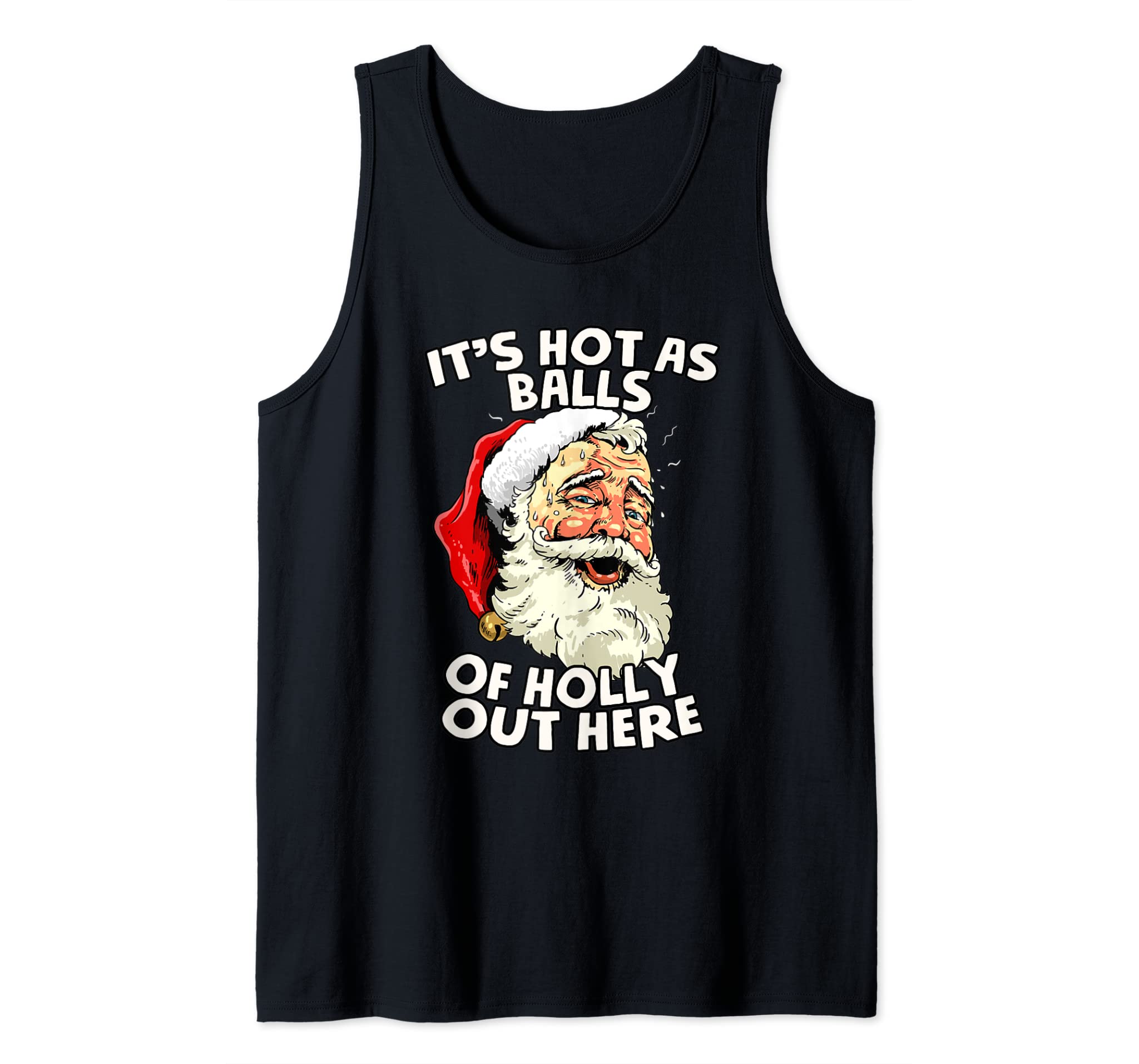 Christmas in July Shirt Santa Hot As Balls Summer Santa Gift Tank Top