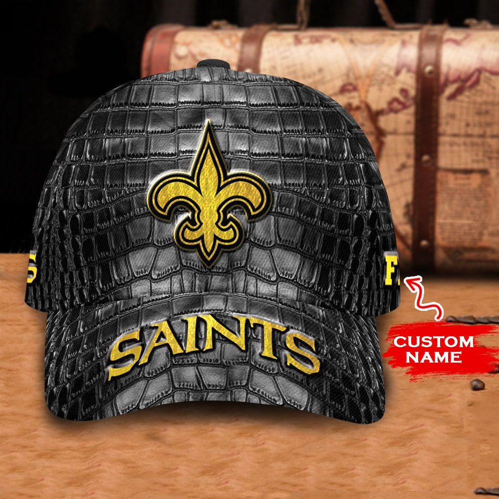 Personalized New Orleans Saints All Over Print 3D Baseball Cap – Black