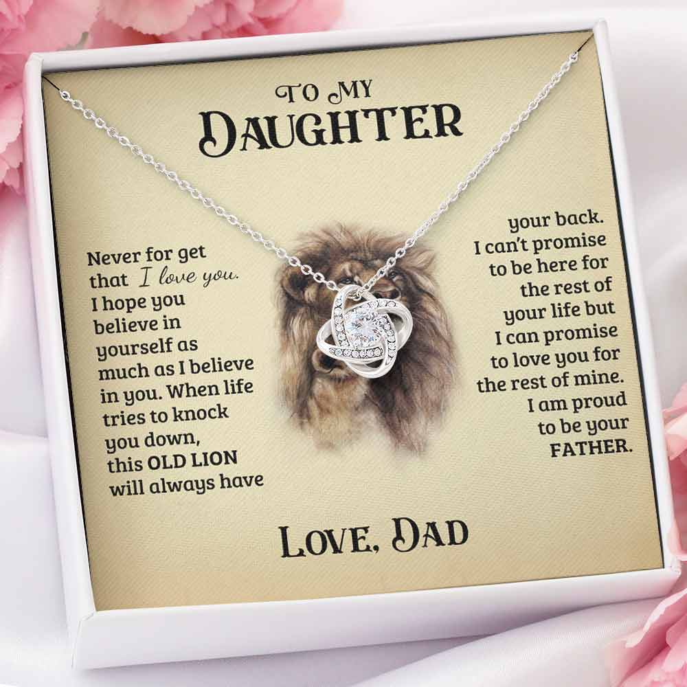 Necklace To My Daughter I Am Pround To Be Your Father Love Knot Necklace