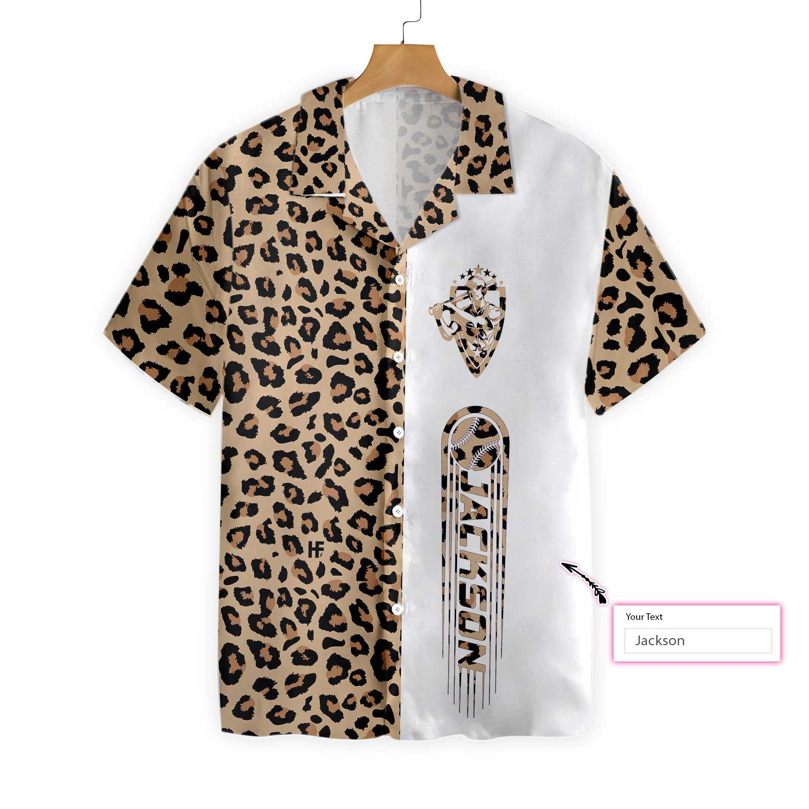 Baseball Leopard Custom Name Hawaiian Shirt | For Men & Women | Hn3617