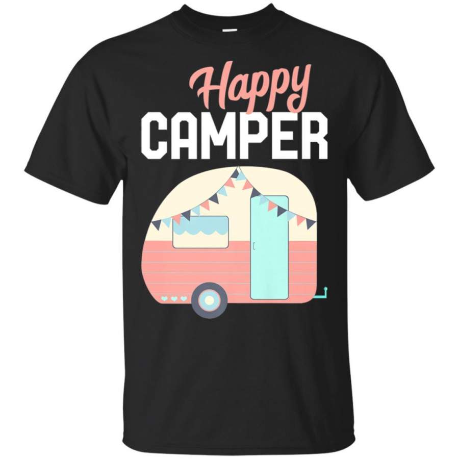 Happy Camper T Shirt I Camping Caravan Shirt