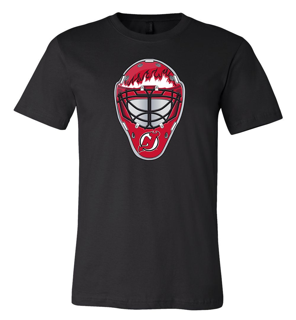 New Jersey Devils Goalie Mask Front Logo Team Shirt Jersey Shirt