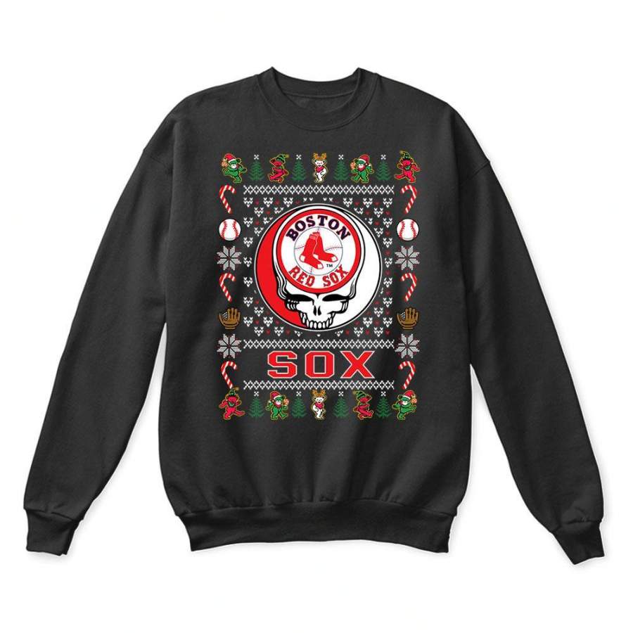 Boston Red Sox x Grateful Dead Christmas Ugly Sweater