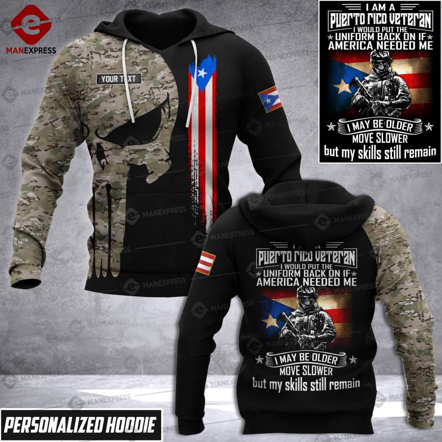 VH CUSTOMIZE PUERTO RICO ARMY HOODIE 3D ALL OVER PRINT 2710 HVQ