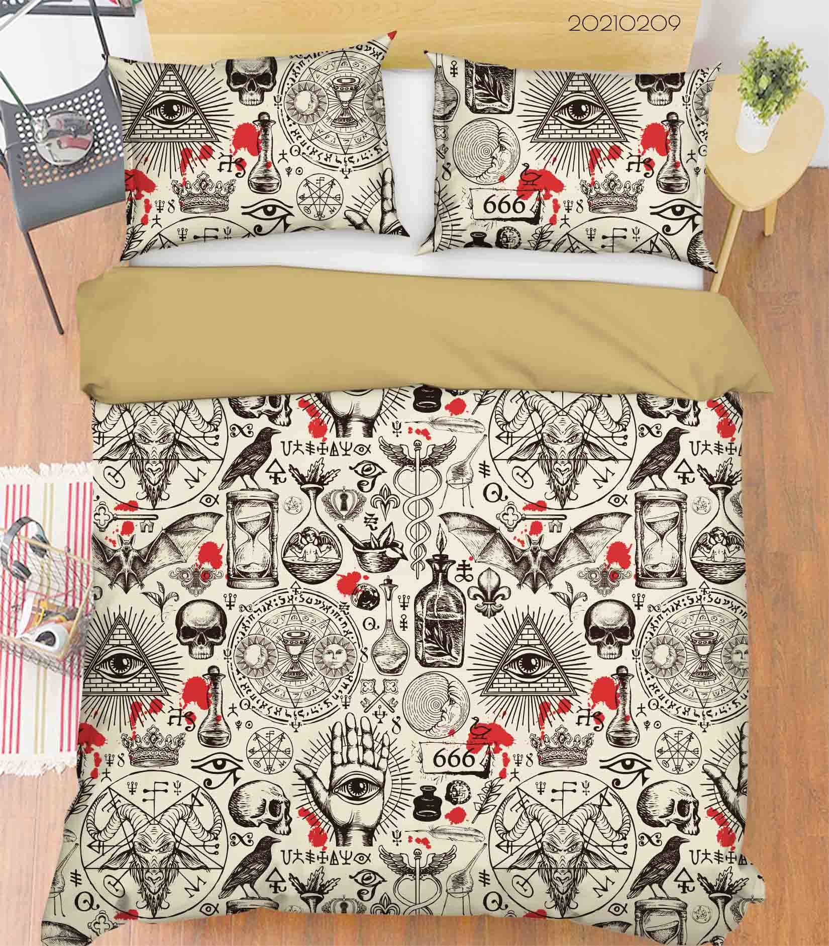 3D Abstract Animal Totem Symbol Quilt Cover Set Bedding Set Duvet Cover Pillowcases 46