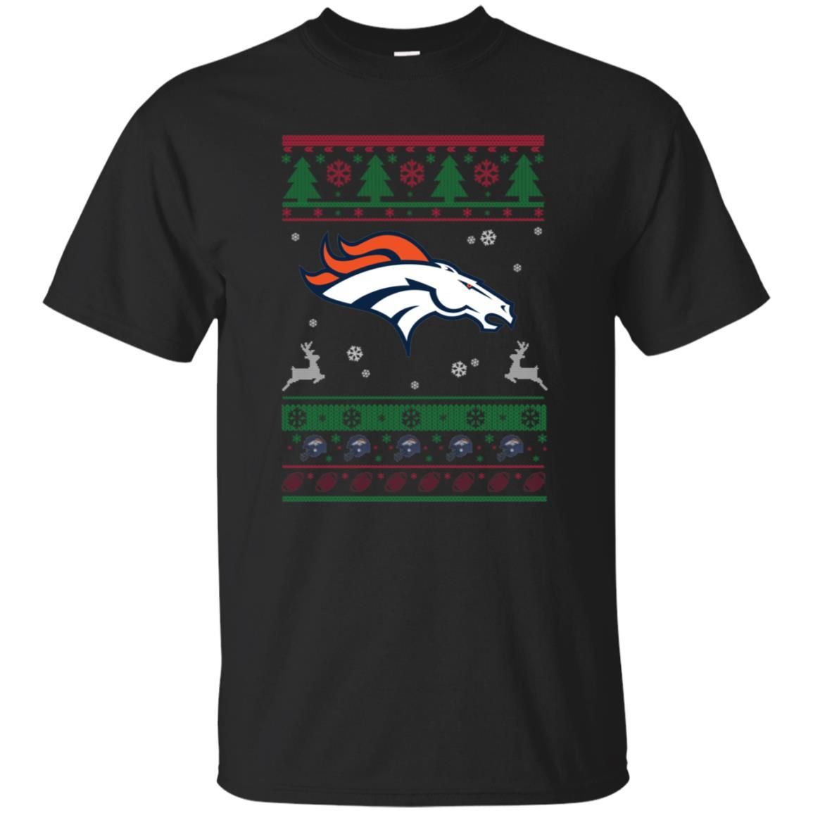 Denver Broncos Logo Football Teams Ugly Christmas Sweater Men T-Shirt