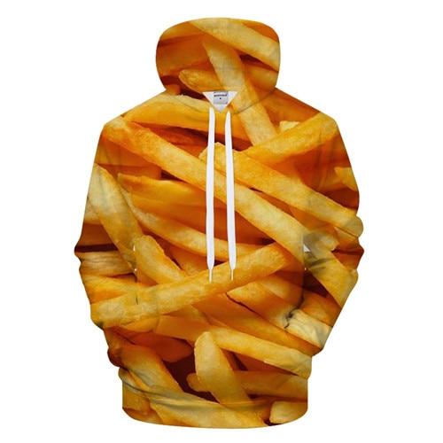 French Fries Print Hoodie