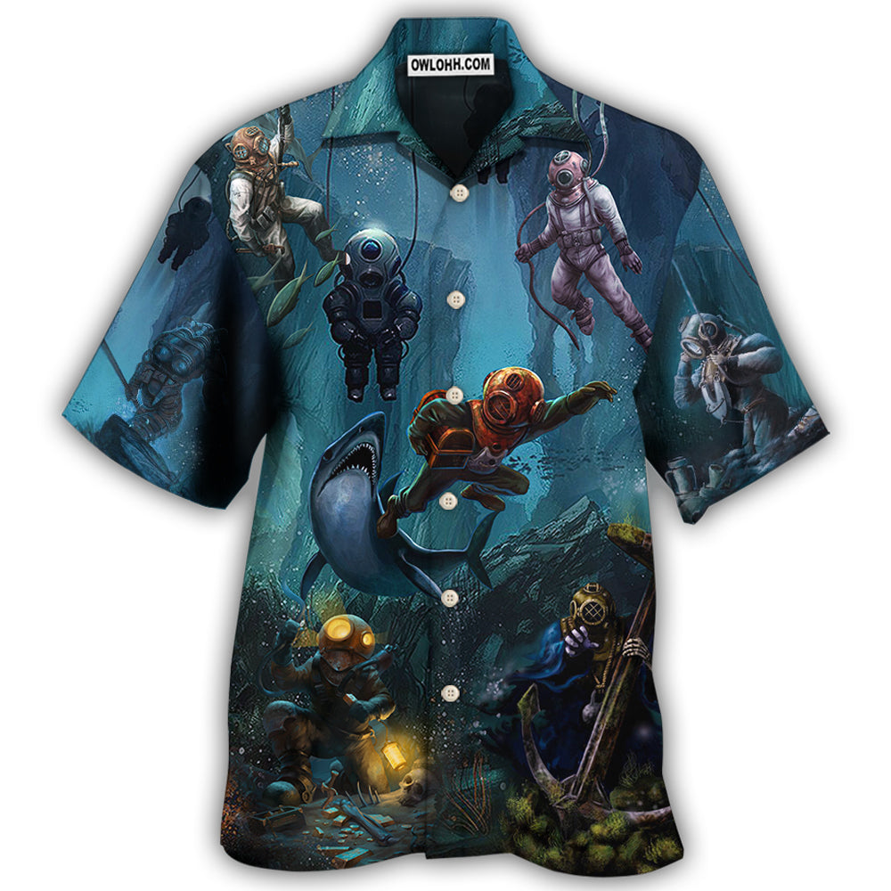 Diving Under The Blue Sea Art Style Hawaii Shirt Ha5191