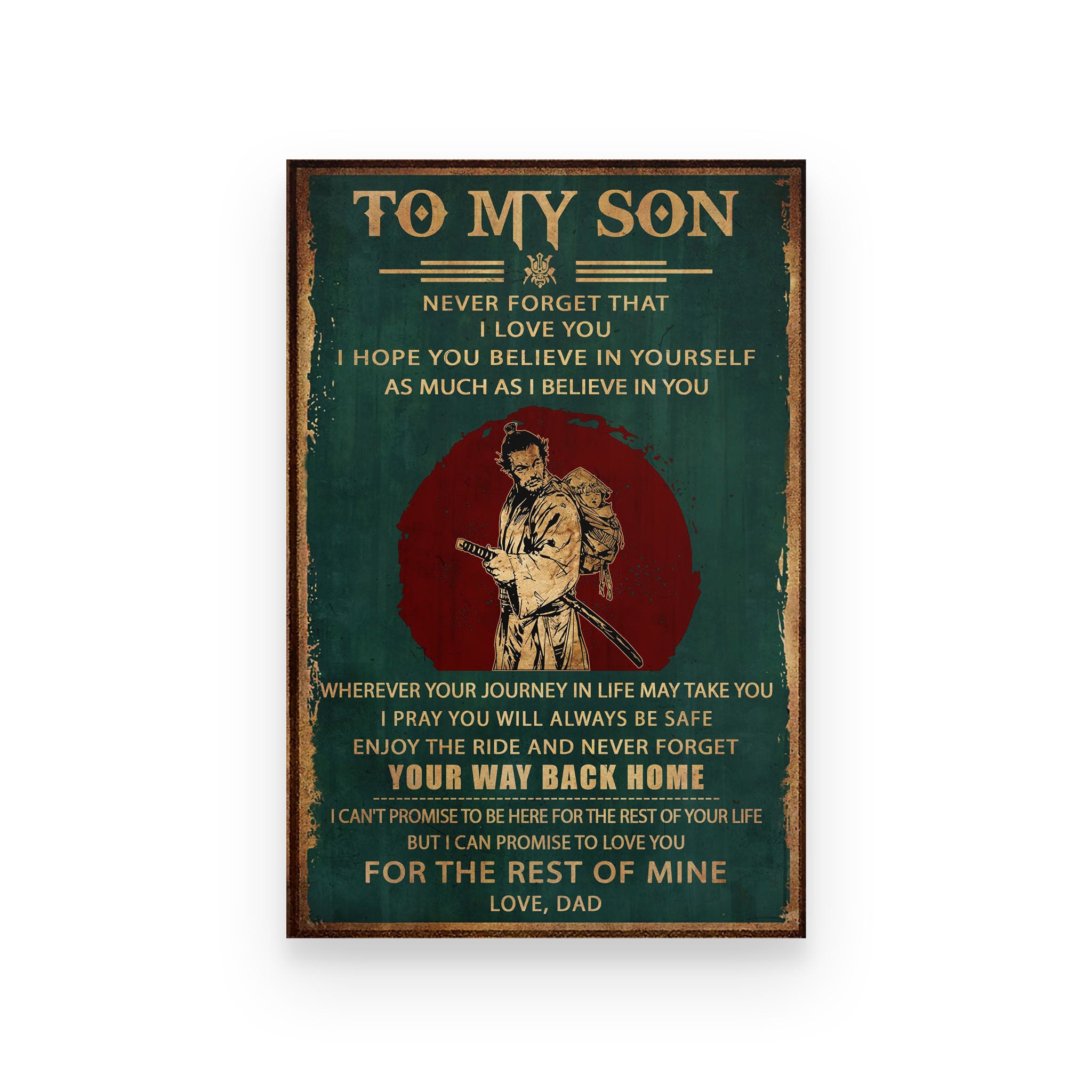 Poster samurai dad for son your way back home