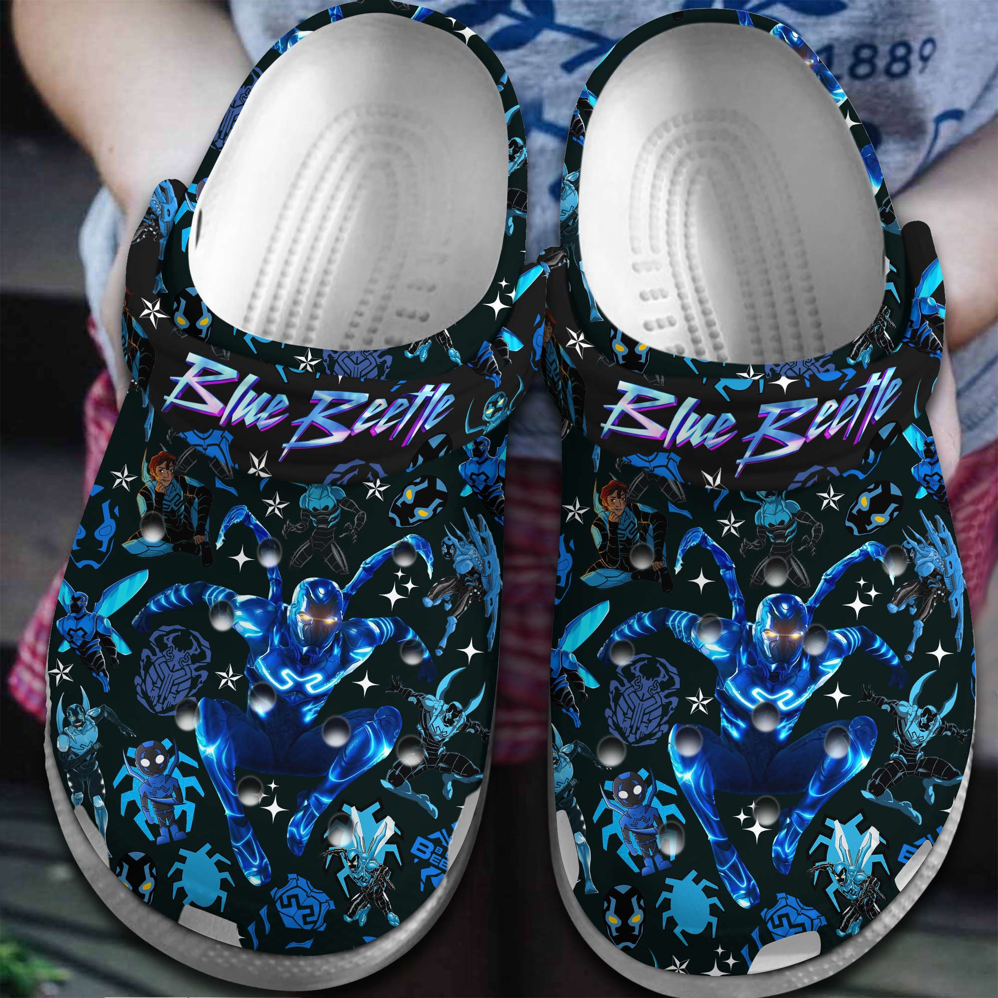 Blue Beetle Movie Crocss Clogs For Men Women And Kid Bm1411-2191-1