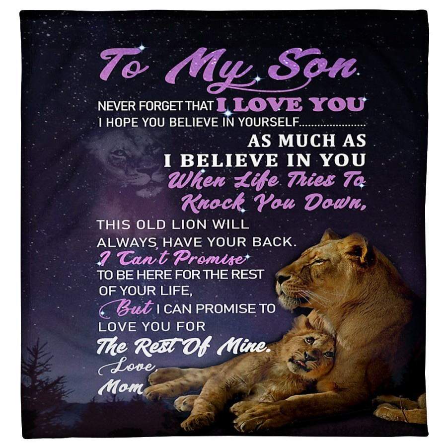 To My Son From Your Mom Lion Fleece Blanket Christmas Gift Ideas