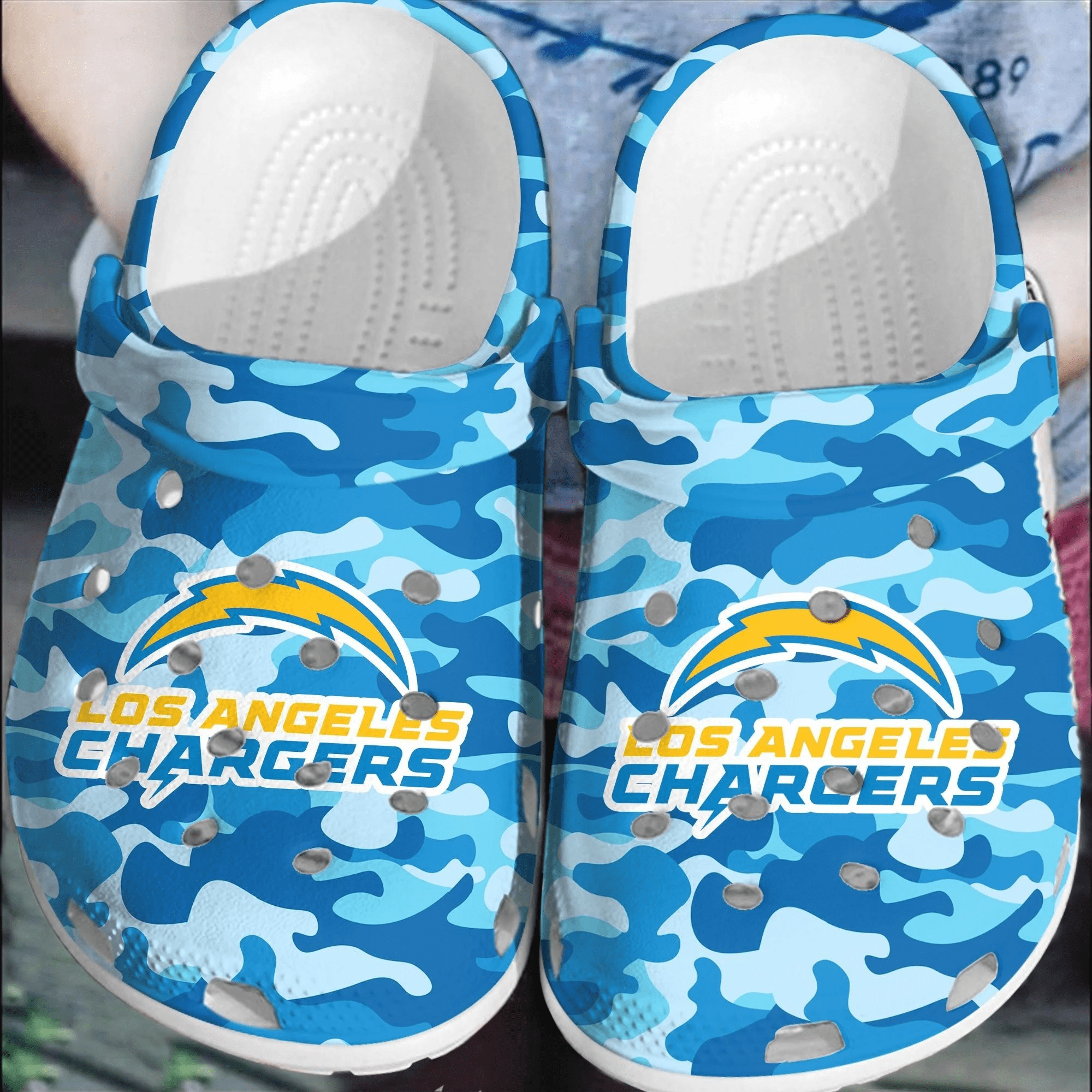 NFL Los Angeles Chargers Football Comfortable Crocband Clogs Shoes For Men Women