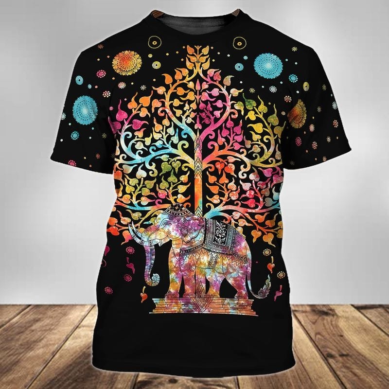 3D Mandala Elephant Shirt For Men Women, Hippie Shirts, Gift For Elephant Lover, Hippie Gifts