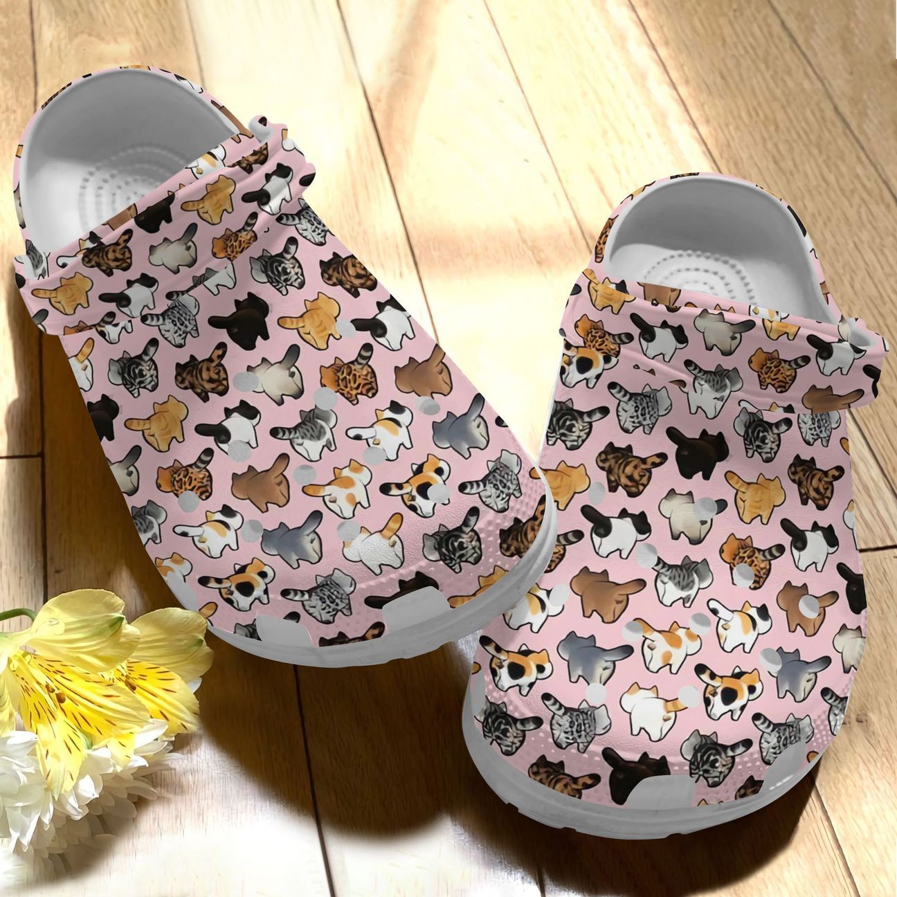 Cat Personalize Clog, Custom Name, Text, Fashion Style For Women, Men, Kid, Print 3D Whitesole Pattern 432