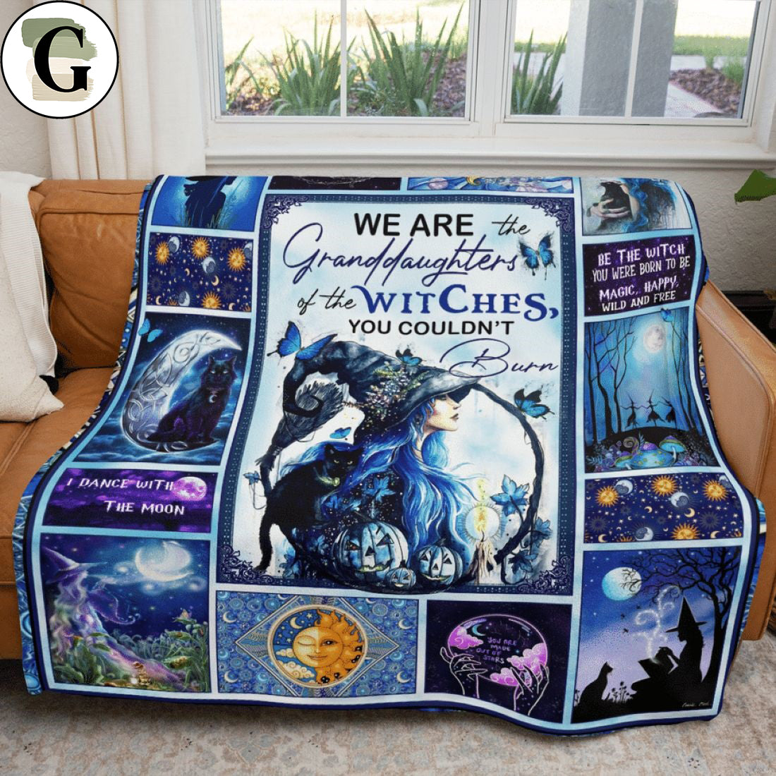 We Are Granddaughter Witch Halloween Gift Fleece Sherpa Blanket