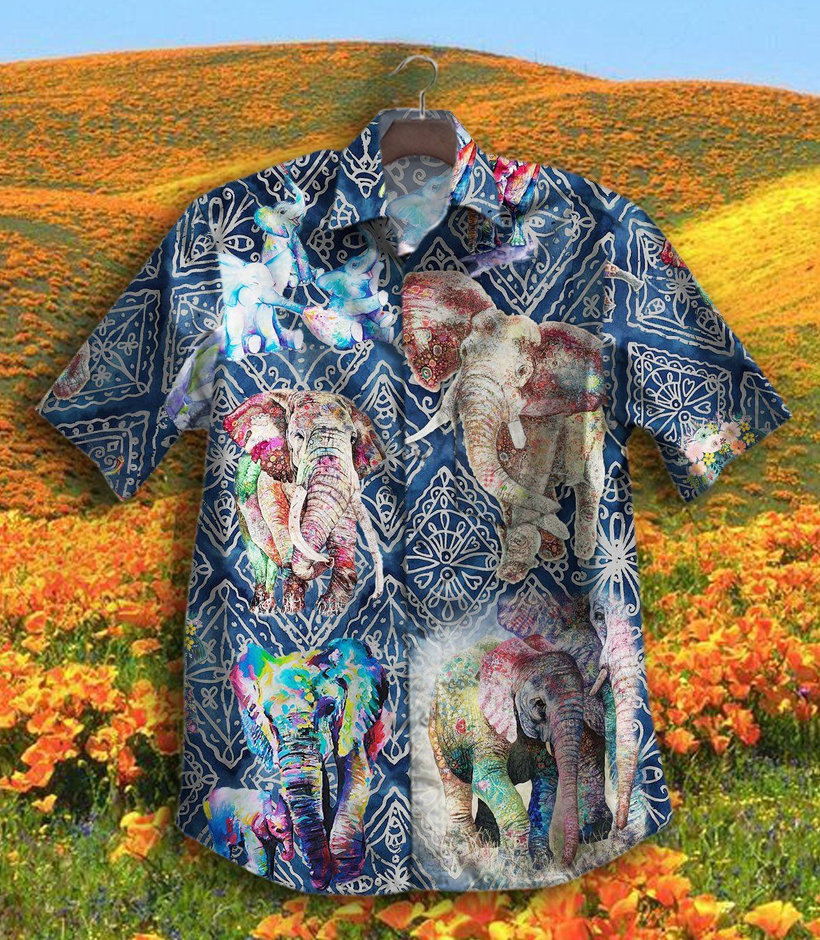 Hawaii Shirt Hot Boho Elephant Gt Vintage Hawaiian Shirt-Zx11657