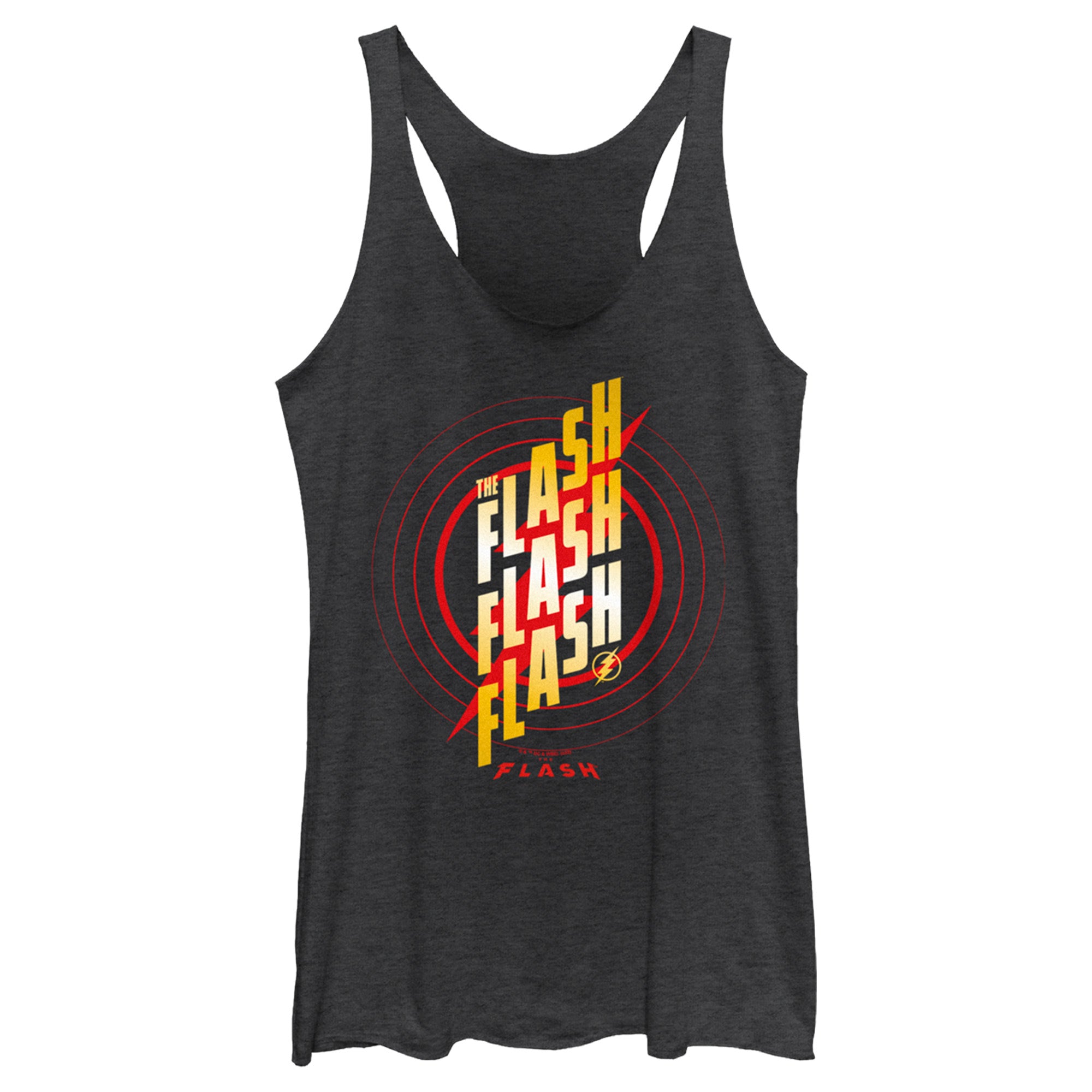 Women’S The Flash Triple Gold Logo Racerback Tank Top