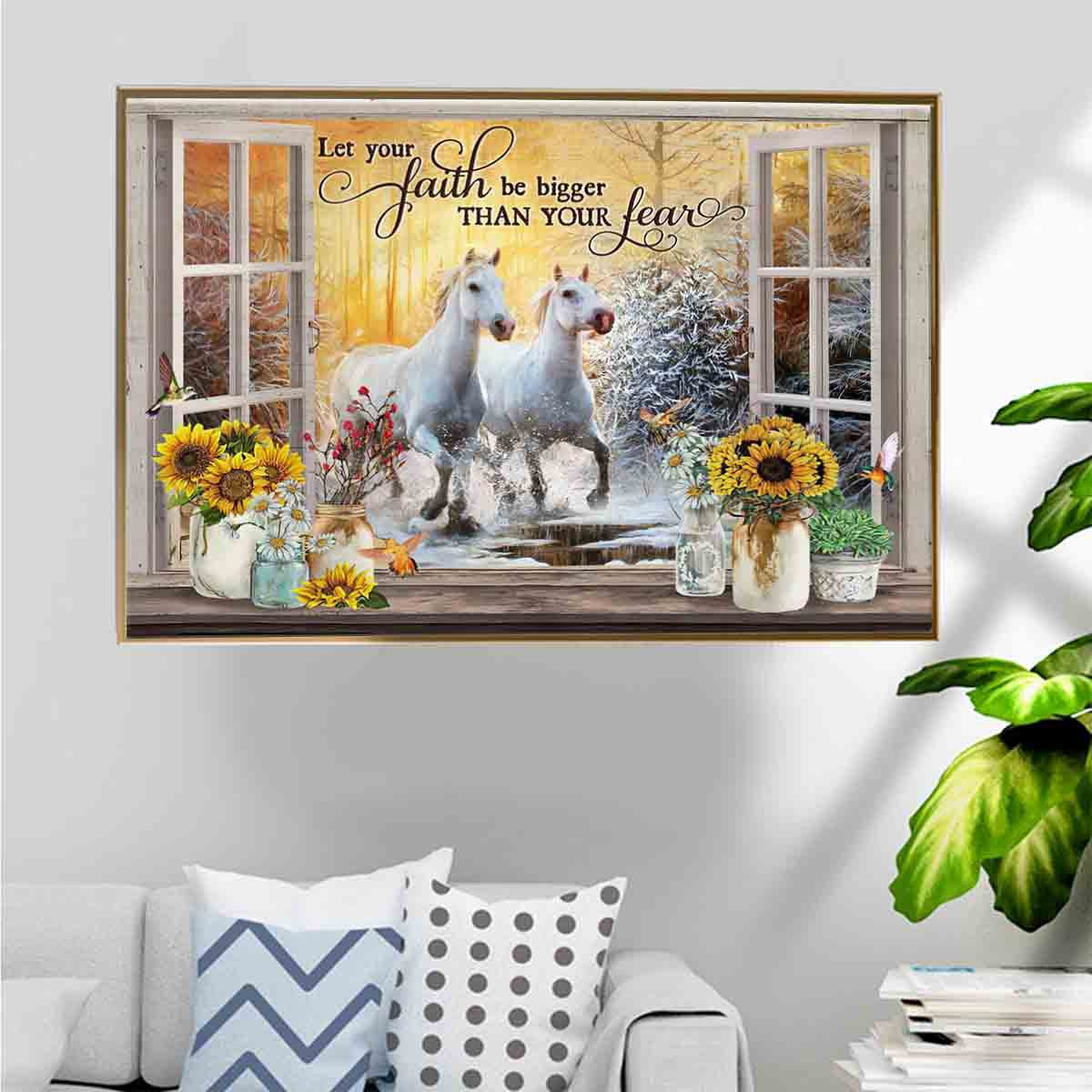 White Couple In Freezing Weather Poster – Let Your Faith Be Bigger Than Your Fear Home Décor Gift For Men Women Couple – Gigo Smart