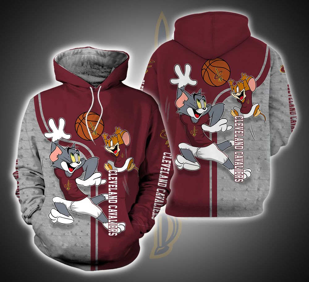 Cleveland Cavaliers Ft. Tom and Jerry 3D Printed Hoodie