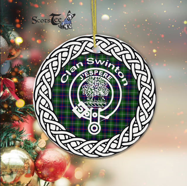 Swinton Celtic Ring Plaid Ornament Gift. Christmas Tree Ornament Tartan Ornament Great Christmas Ornaments Gift