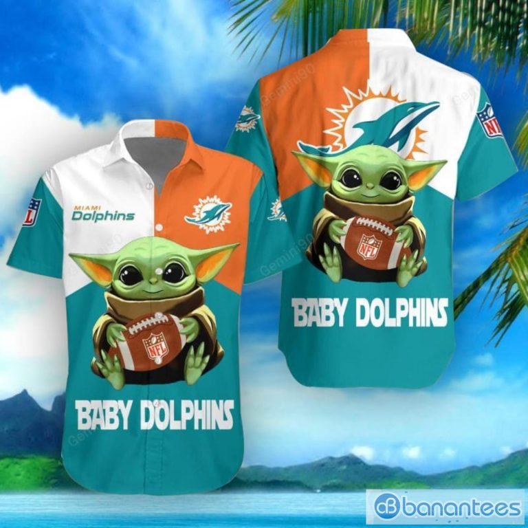 Miami Dolphins Baby Yoda Hawaiian Shirt Cute Gift