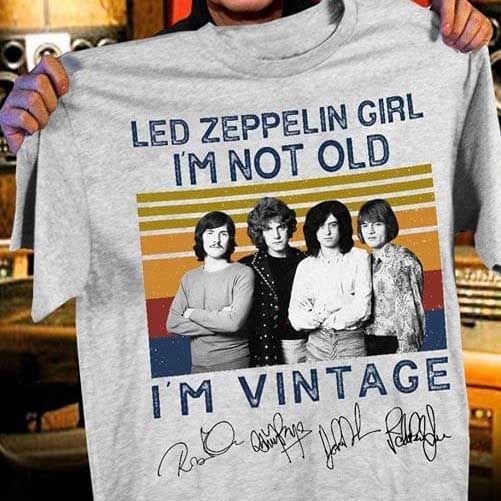 Vintage Led Zeppelin Signature T Shirt Hoodie Sweater