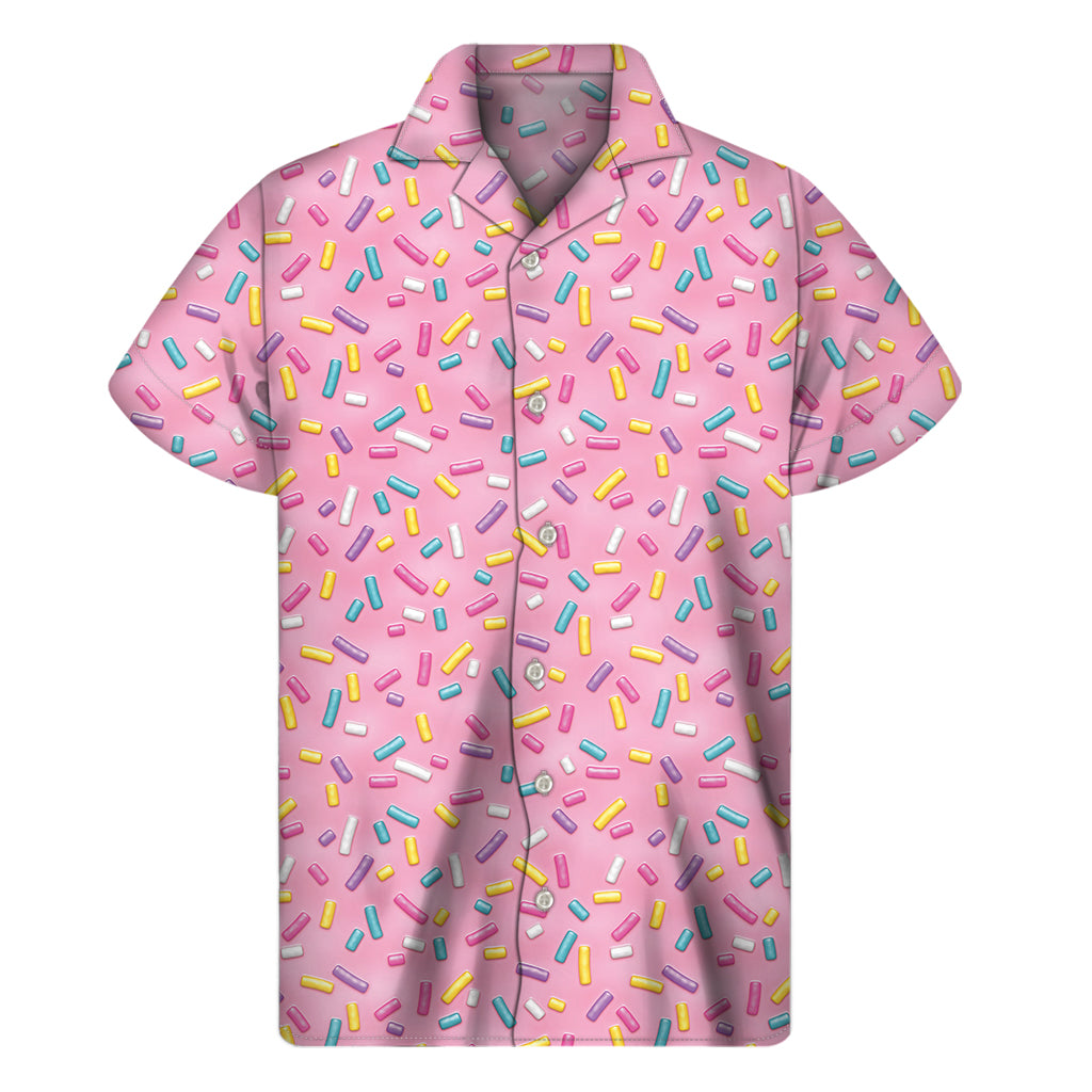 Cute Candy Pattern Print Men’S Short Sleeve Shirt