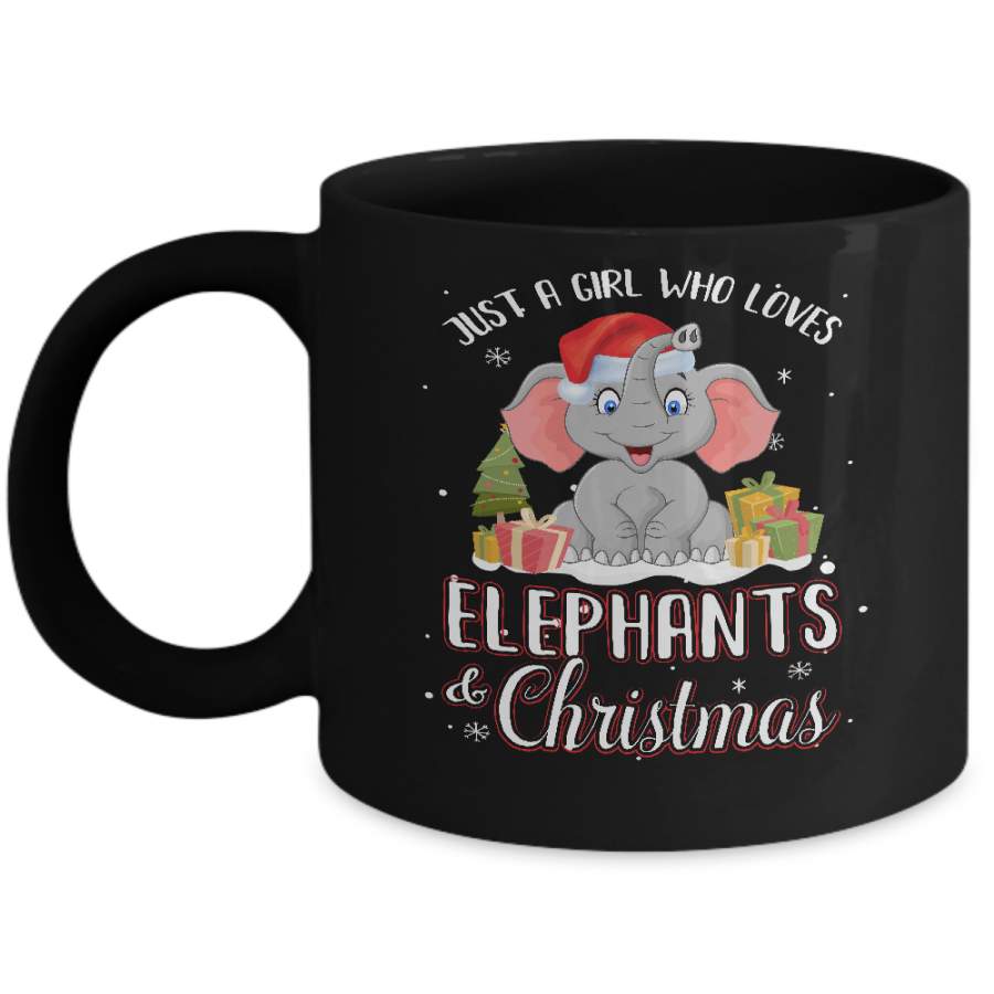 Just A Girl Who Loves Elephants And Christmas Mug