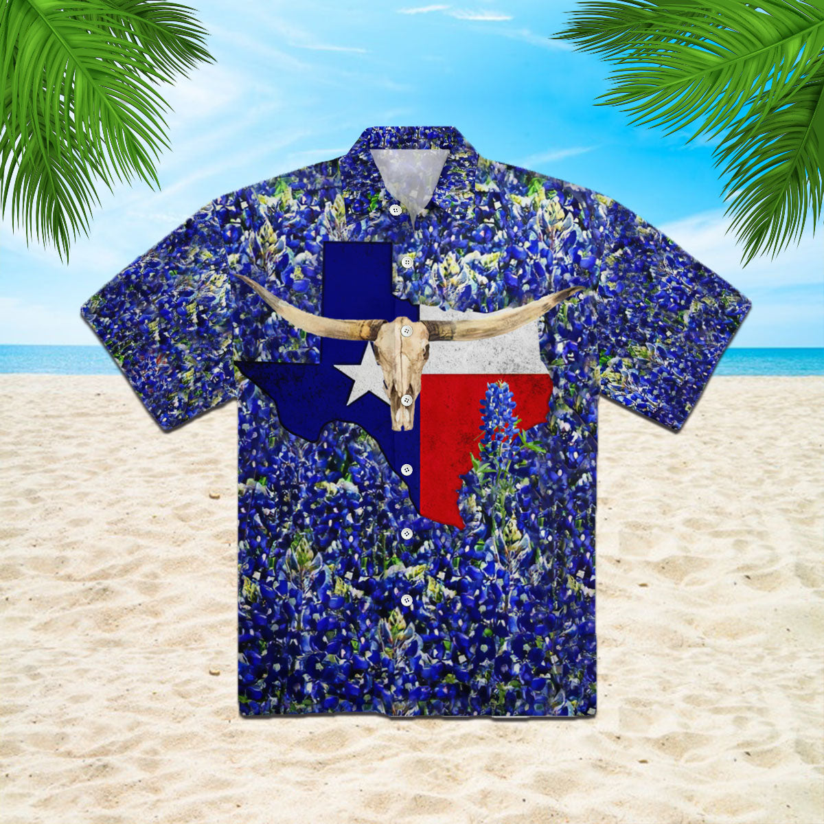 Oragontee Texas Skull Bluebonnet Hawaii Shirt For Men Women Adult Ha95487