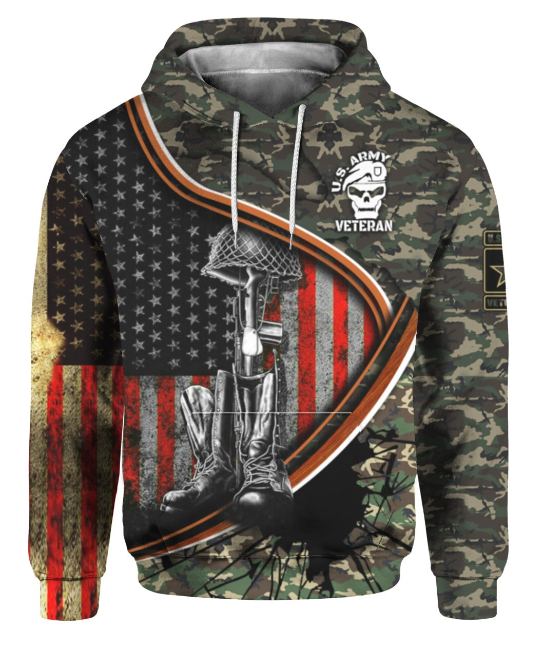 Oragontee Us Army Veteran 3D All Over Print | Hoodie | Unisex | Full Size | Adult | Colorful | Ht3480