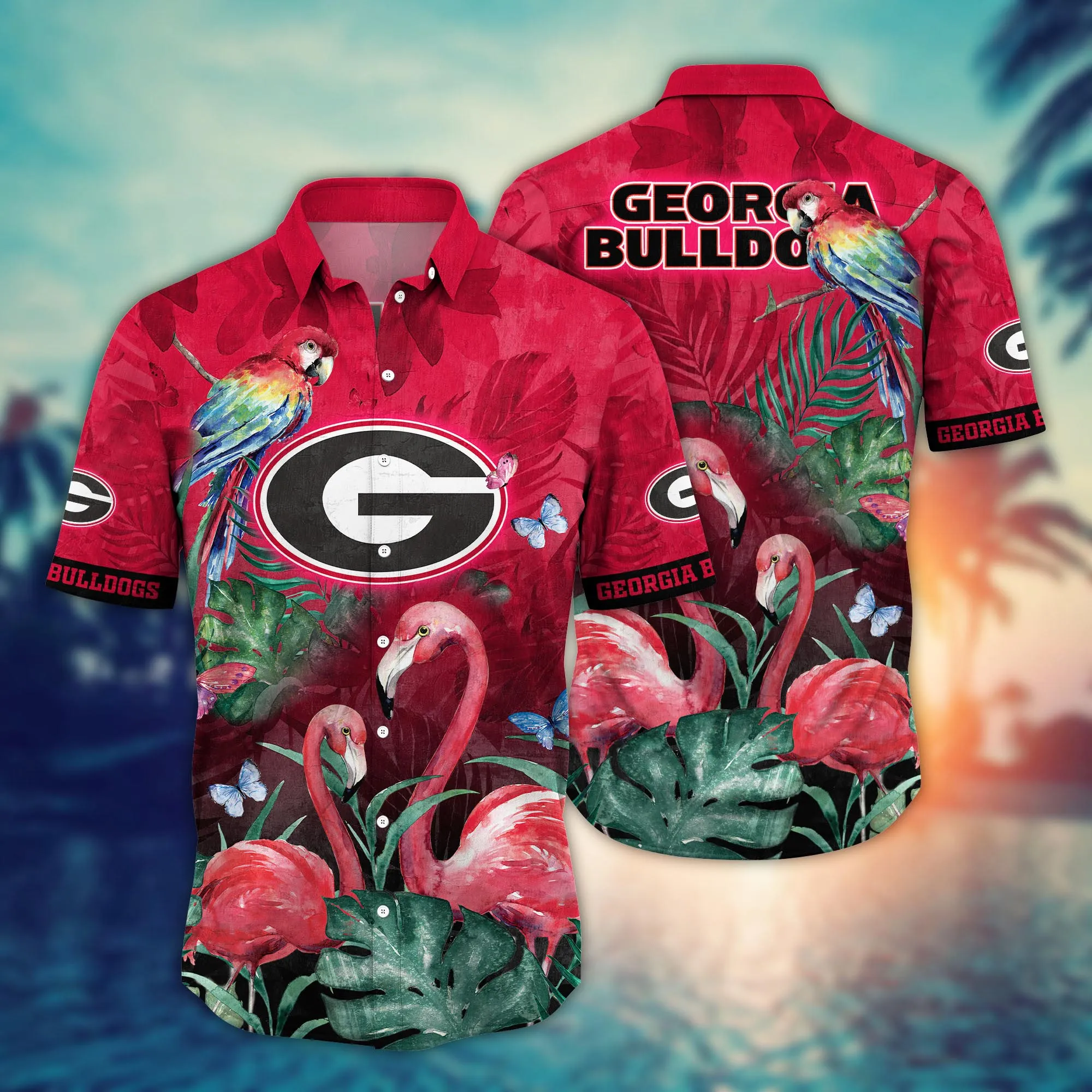 Georgia Bulldogs NCCA Hawaiian Shirt Warm Days Aloha Shirt