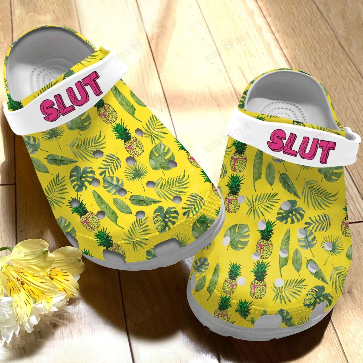 Slutty Pineapple Crocs Classic Clogs Shoes