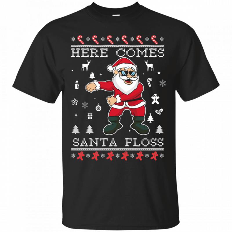 Threadrock Here Comes Santa Floss Ugly Christmas Sweater Kids Youth