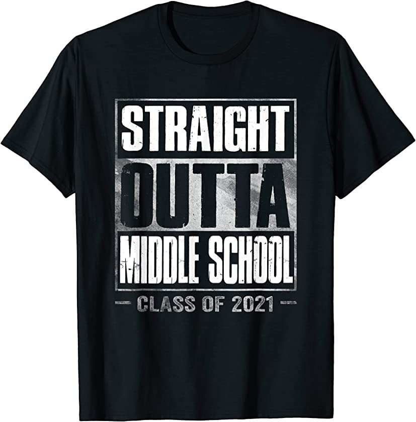 Vintage Straight Outta Middle School Graduation 2021 T-Shirt