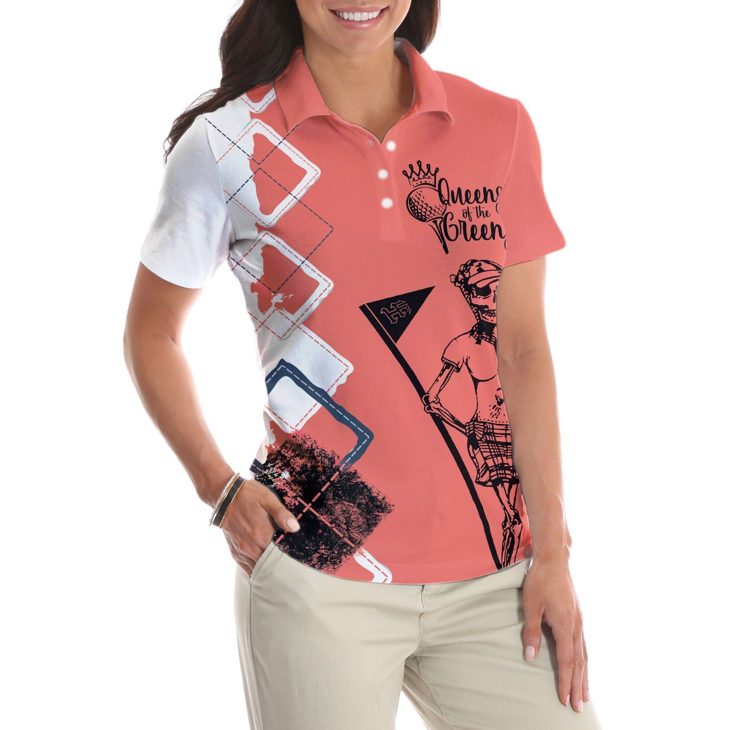 Queens Of The Greens Golf Female Golfer Short Sleeve Women Polo Shirt Coolspod