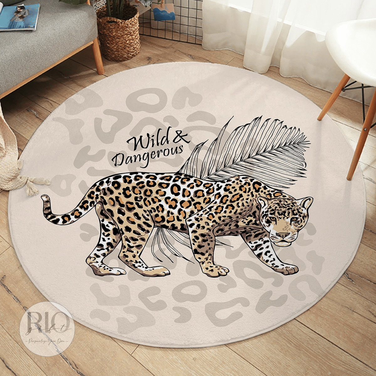 Wild Leopard Rug Living Home Decor