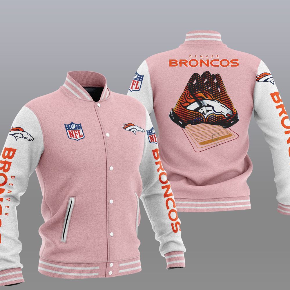 Denver Broncos Pink Baseball Jacket