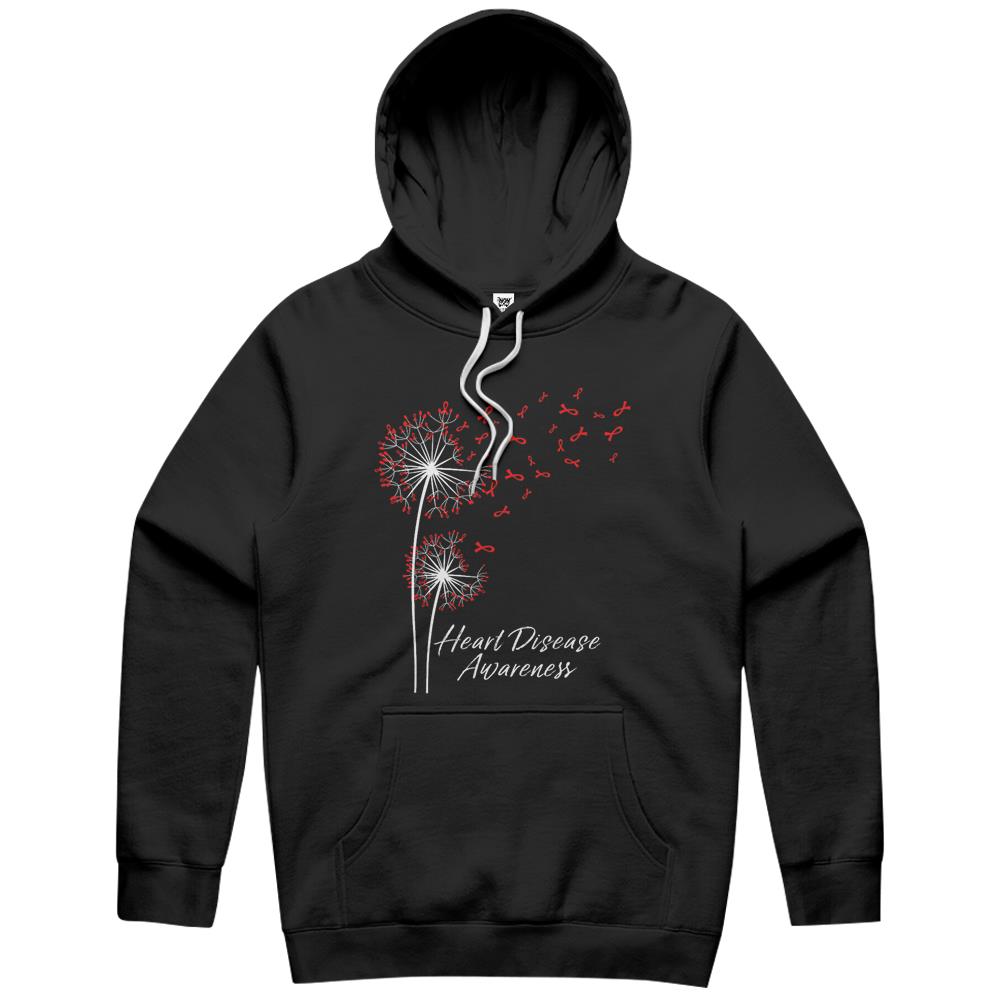 Dandelion Go Red Ribbon Heart Disease Awareness Month Women Hoodie