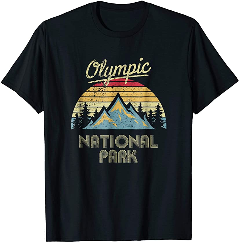 Vintage Retro Olympic National Park Mountain T Shirt