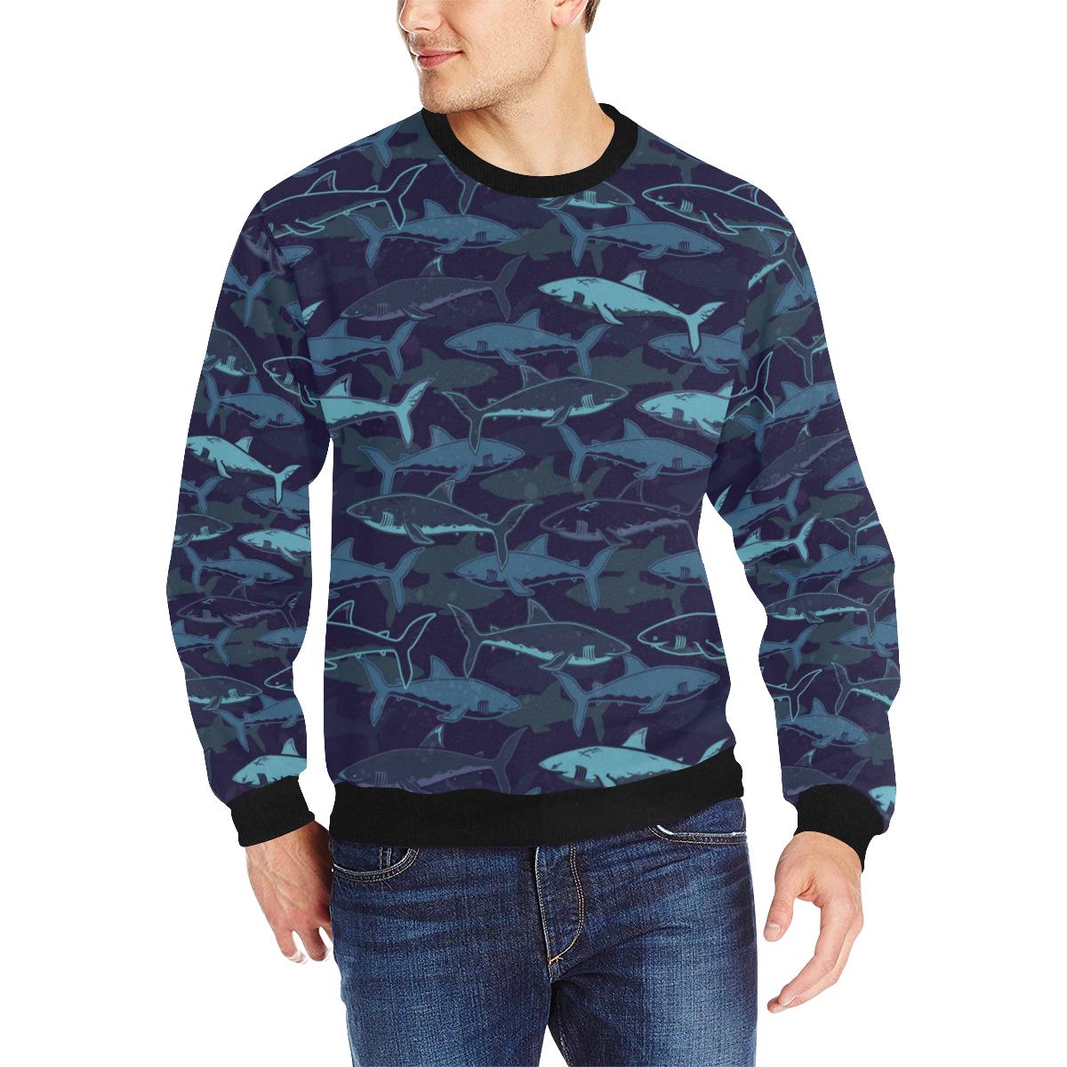 Shark pattern Men’s Crew Neck Sweatshirt