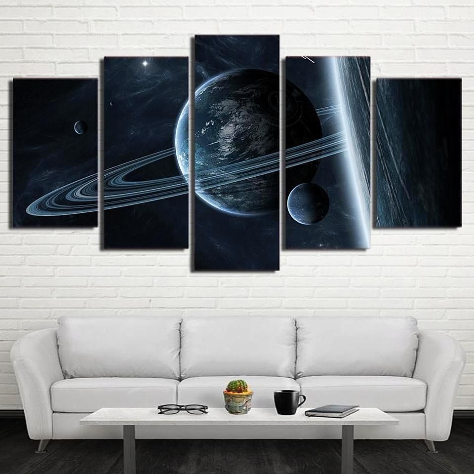 Interstellar Mystery Astronaut Space Universe 5 Panel Canvas Art Wall Decor