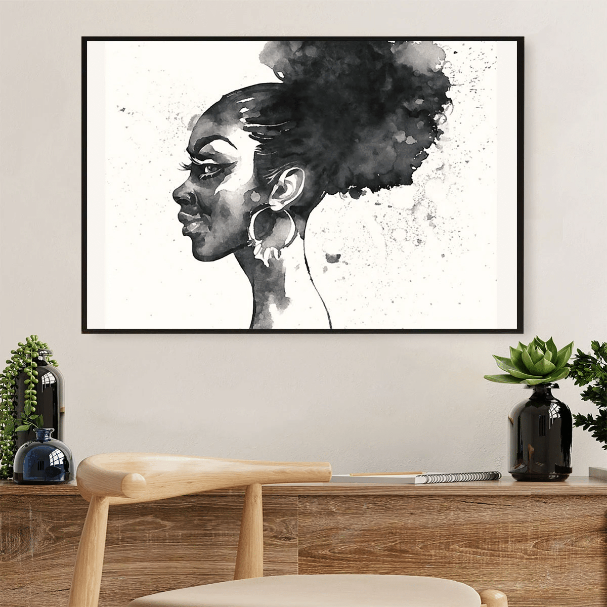 Woman Art Painting Poster Canvas – Black Pride – Gift For Black Girl Evg84620