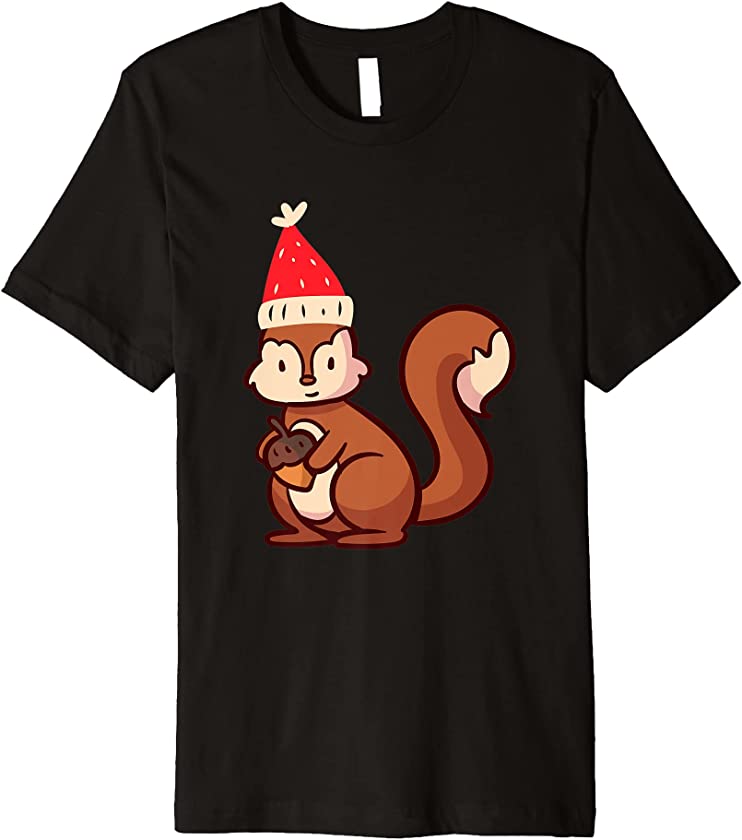 Ugly Christmas Squirell Party Celebration Candy Greetings Premium T-Shirt