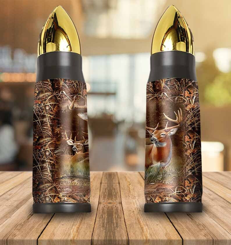 Deer Family Water Bottle Bullet Tumbler Stainless Steel Christmas Gifts For Deer Lover – Forest Highland Deer Women Tumbler – Gobt0071