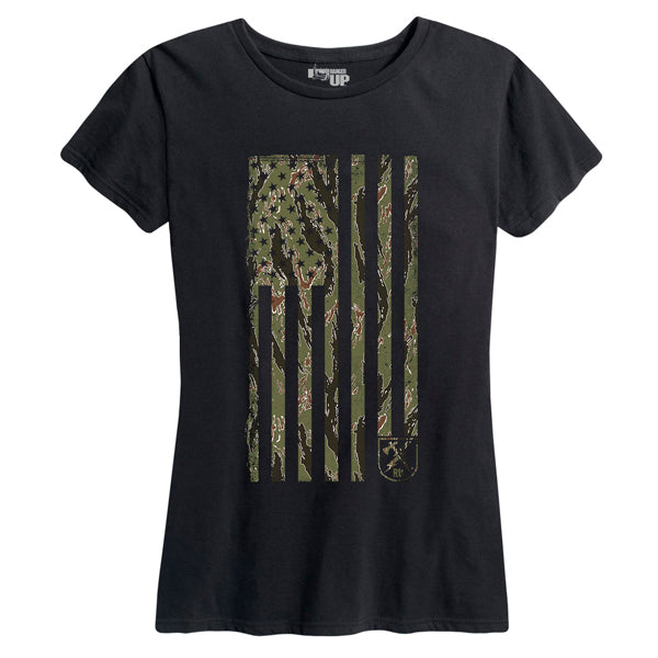 Women’S Tiger Stripes Camo Flag Tee