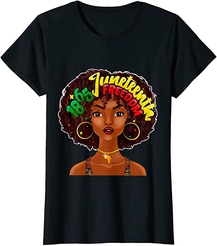 Womens Juneteenth Ankara Black Woman Pride Melanin Freedom Day T-Shirt